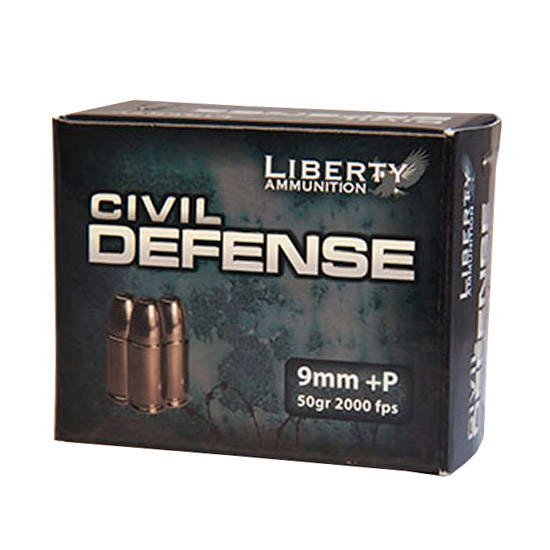 LIB AMMO CIVIL DEFENSE 9MM +P 50GR HP 20/50 - Ammunition